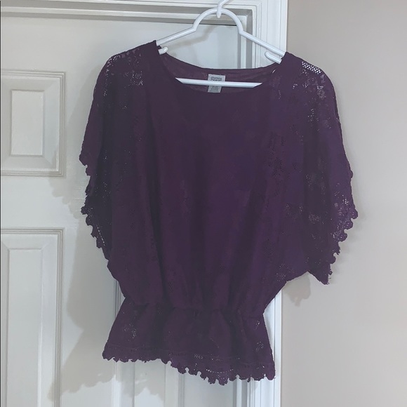 Charming Charlie lace overlay top - Picture 2 of 10
